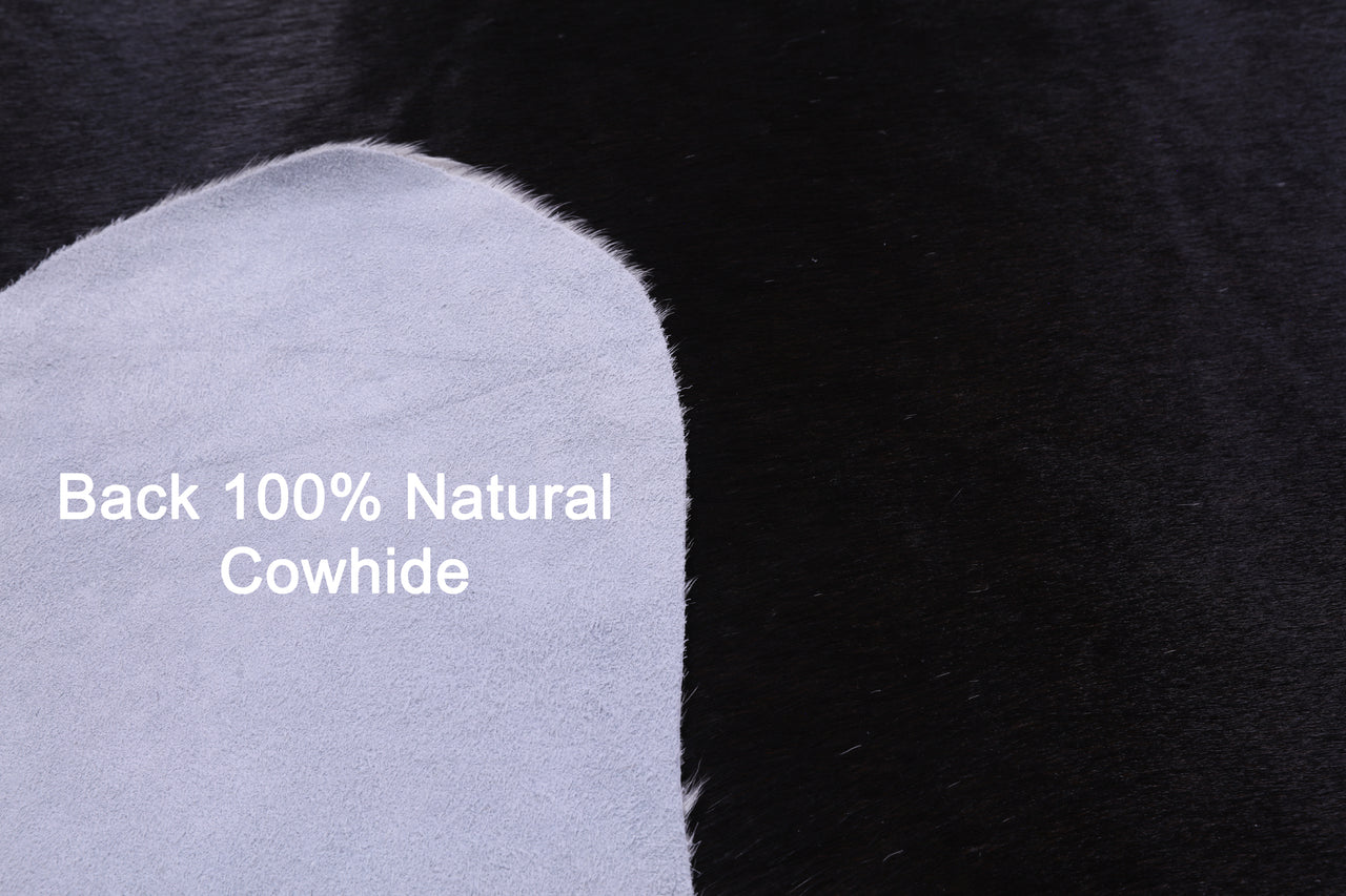 Black & White Natural Cowhide Rug - XX-Large 8' 0"H x 7' 1"W