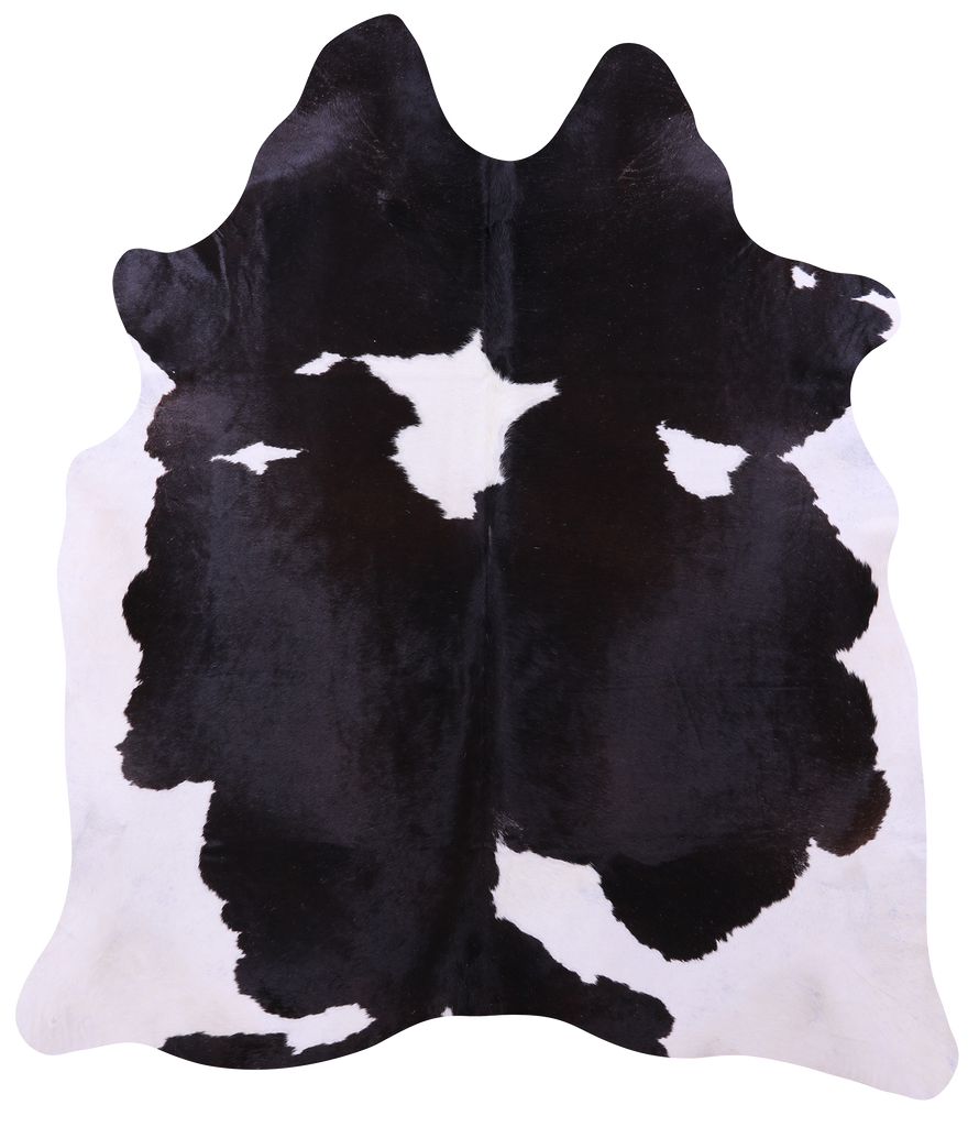 Black & White Natural Cowhide Rug - XX-Large 8' 0"H x 7' 1"W