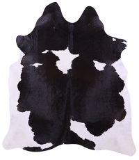 Thumbnail for Black & White Natural Cowhide Rug - XX-Large 8' 0