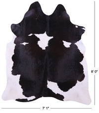 Thumbnail for Black & White Natural Cowhide Rug - XX-Large 8' 0