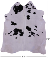 Thumbnail for Black & White Natural Cowhide Rug - XX-Large 7' 8