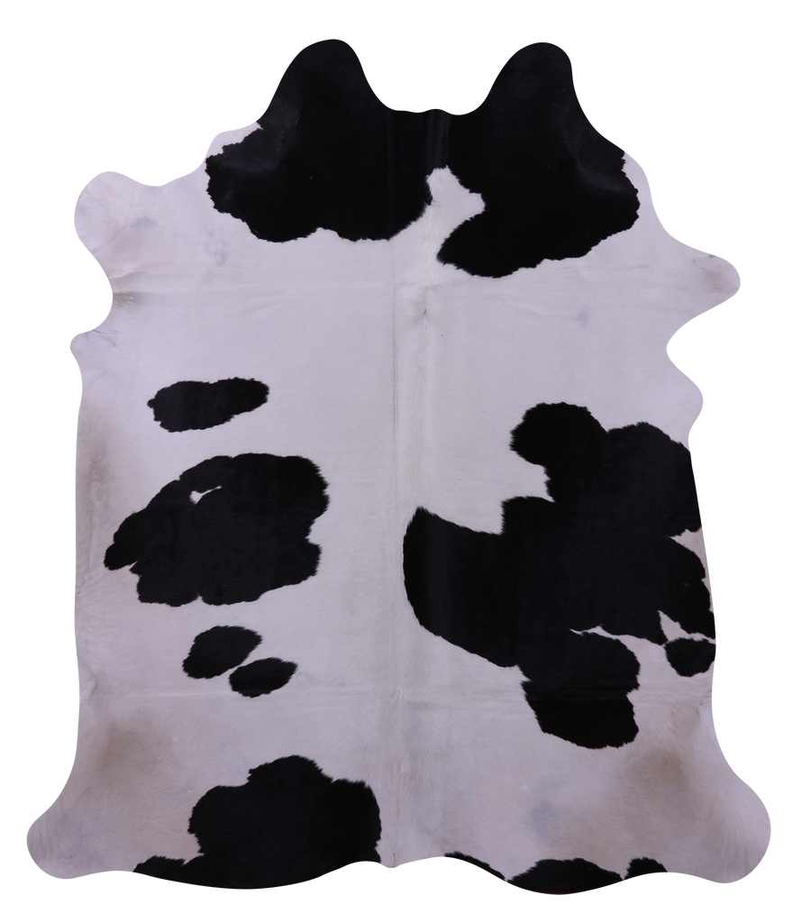 Black & White Natural Cowhide Rug - X-Large 7' 5"H x 6' 5"W