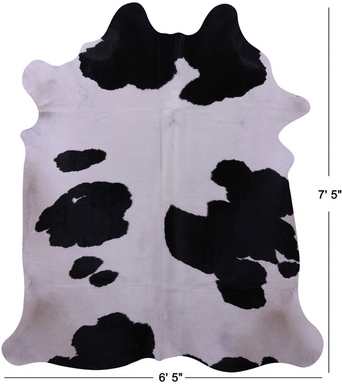 Black & White Natural Cowhide Rug - X-Large 7' 5