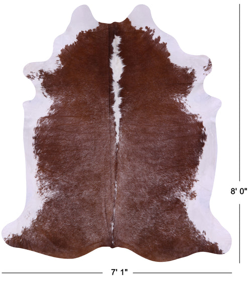 Brown & White Natural Cowhide Rug - XX-Large 8' 0