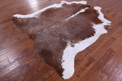 Brown & White Natural Cowhide Rug - XX-Large 8' 0