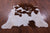 Brown & White Natural Cowhide Rug - X-Large 7' 0"H x 6' 2"W