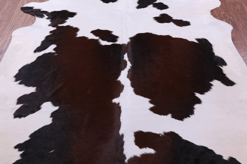 Brown & White Natural Cowhide Rug - X-Large 7' 6