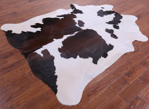Brown & White Natural Cowhide Rug - X-Large 7' 6