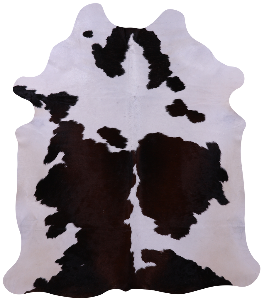 Brown & White Natural Cowhide Rug - X-Large 7' 6"H x 6' 6"W