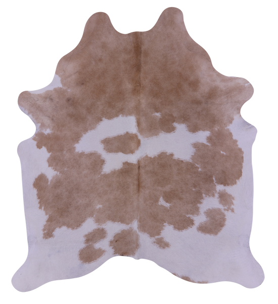 Brown & White Natural Cowhide Rug - X-Large 7' 0"H x 6' 2"W