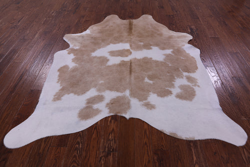 Brown & White Natural Cowhide Rug - X-Large 7' 0