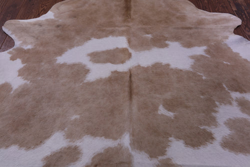 Brown & White Natural Cowhide Rug - X-Large 7' 0