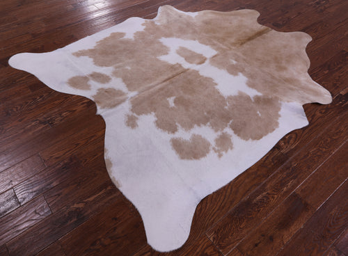 Brown & White Natural Cowhide Rug - X-Large 7' 0