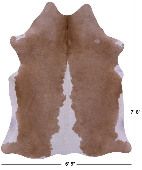 Brown & White Natural Cowhide Rug - XX-Large 7' 8