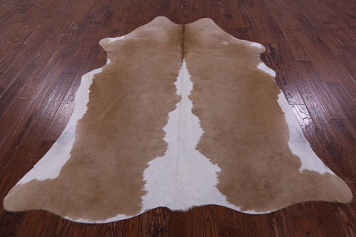 Brown & White Natural Cowhide Rug - XX-Large 7' 8