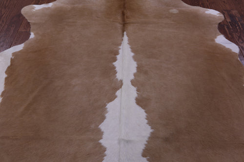 Brown & White Natural Cowhide Rug - XX-Large 7' 8