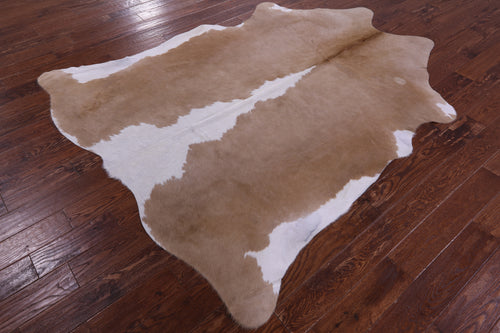 Brown & White Natural Cowhide Rug - XX-Large 7' 8