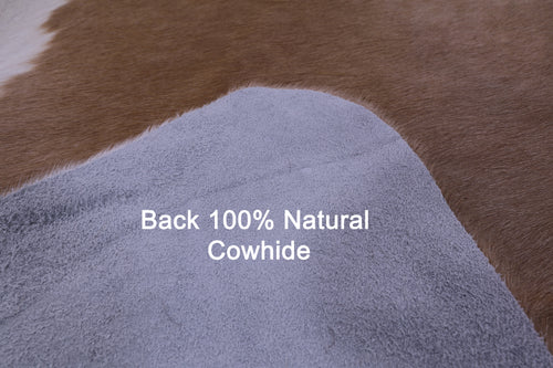 Brown & White Natural Cowhide Rug - XX-Large 7' 8