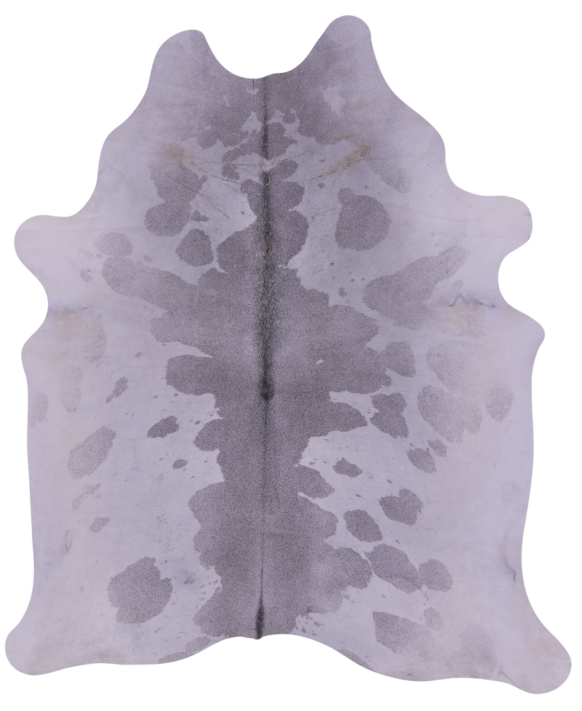 Grey & White Natural Cowhide Rug - X-Large 7' 6"H x 6' 3"W
