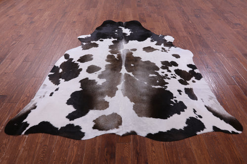 Brown & White Natural Cowhide Rug - X-Large 7' 7