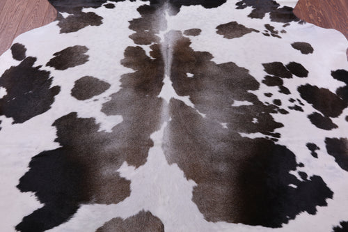 Brown & White Natural Cowhide Rug - X-Large 7' 7