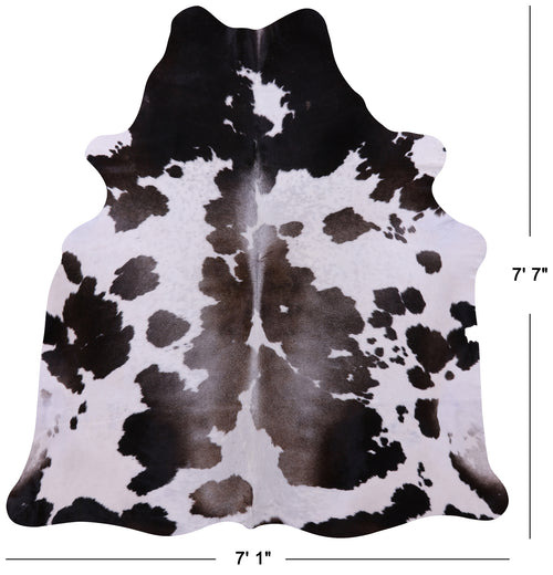 Brown & White Natural Cowhide Rug - X-Large 7' 7