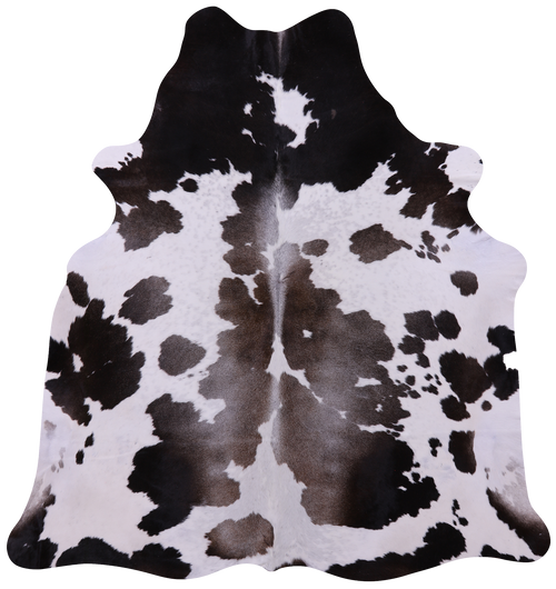 Brown & White Natural Cowhide Rug - X-Large 7' 7