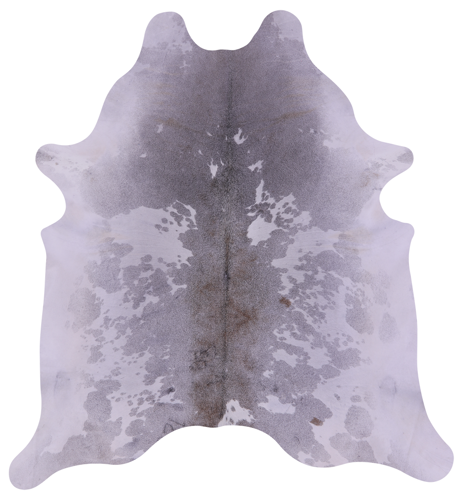 Grey & White Natural Cowhide Rug - XX-Large 7' 10"H x 7' 1"W