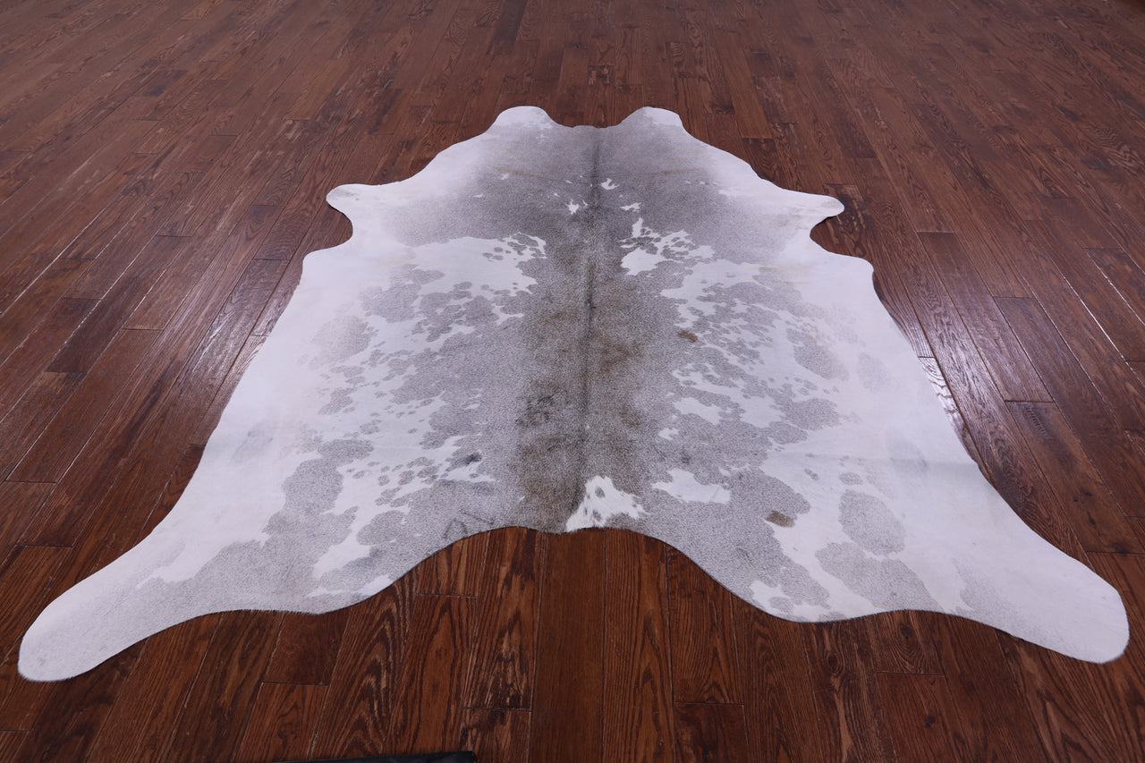 Grey & White Natural Cowhide Rug - XX-Large 7' 10"H x 7' 1"W