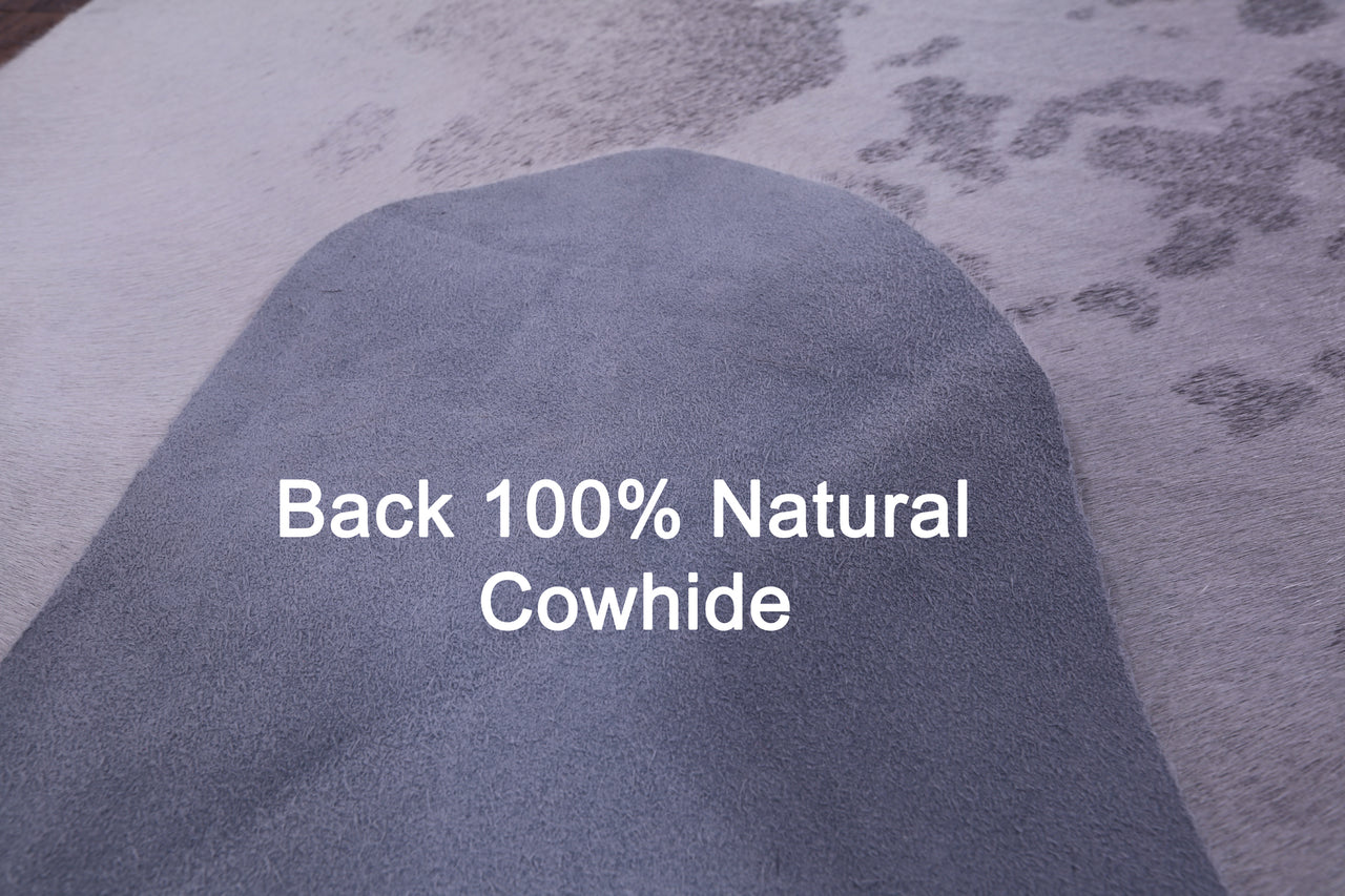 Grey & White Natural Cowhide Rug - XX-Large 7' 10"H x 7' 1"W