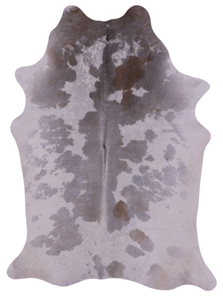 Grey & White Natural Cowhide Rug - XX-Large 8' 0"H x 5' 10"W