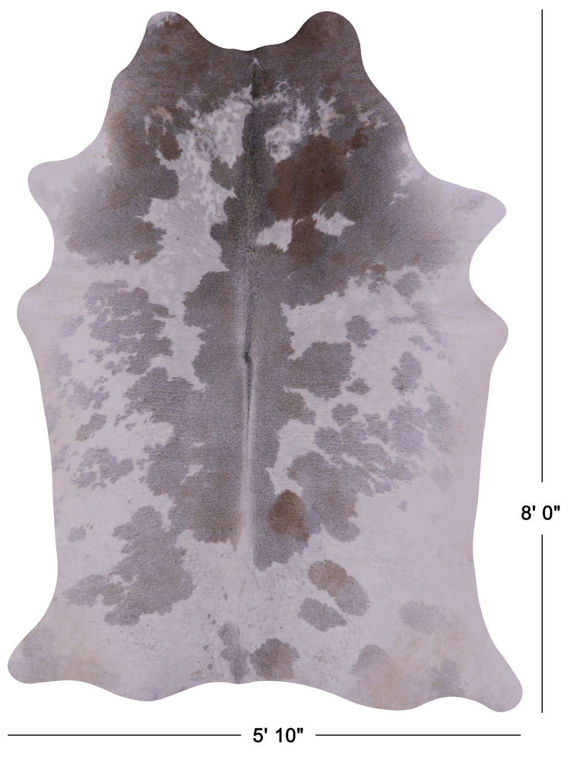 Grey & White Natural Cowhide Rug - XX-Large 8' 0"H x 5' 10"W