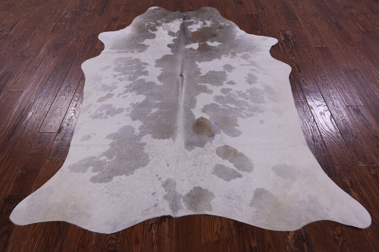Grey & White Natural Cowhide Rug - XX-Large 8' 0"H x 5' 10"W