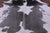 Grey & White Natural Cowhide Rug - X-Large 7' 3"H x 6' 8"W