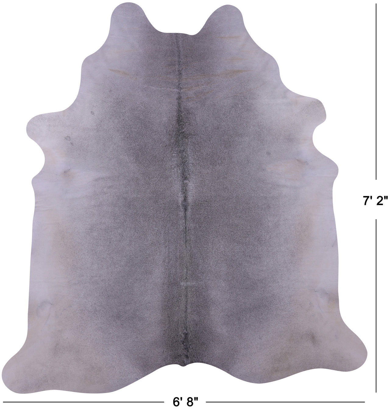 Grey Natural Cowhide Rug - X-Large 7' 2"H x 6' 8"W