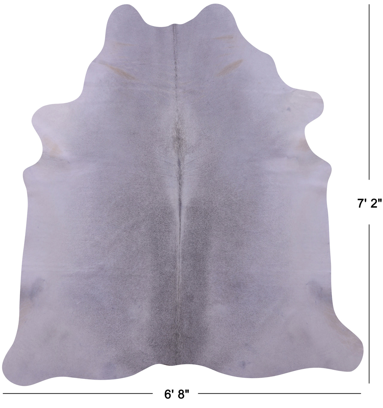 Grey Natural Cowhide Rug - X-Large 7' 2"H x 6' 8"W