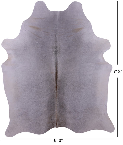 Grey Natural Cowhide Rug - X-Large 7' 3