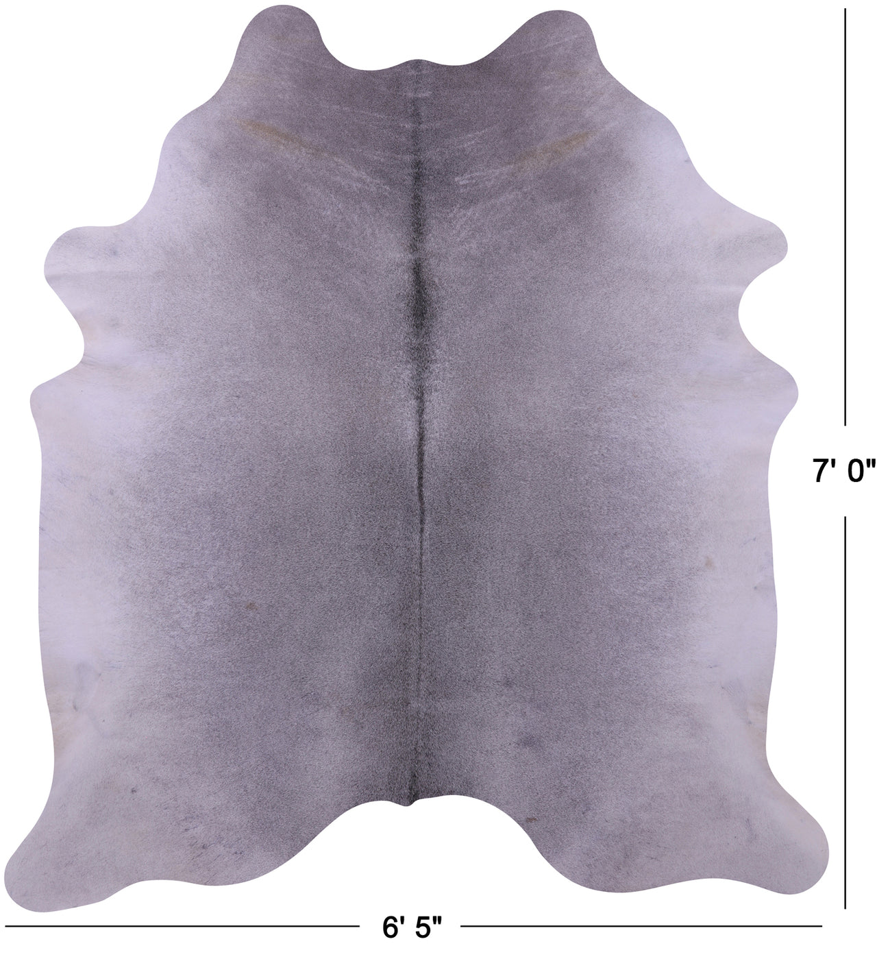 Grey Natural Cowhide Rug - X-Large 7' 0"H x 6' 5"W