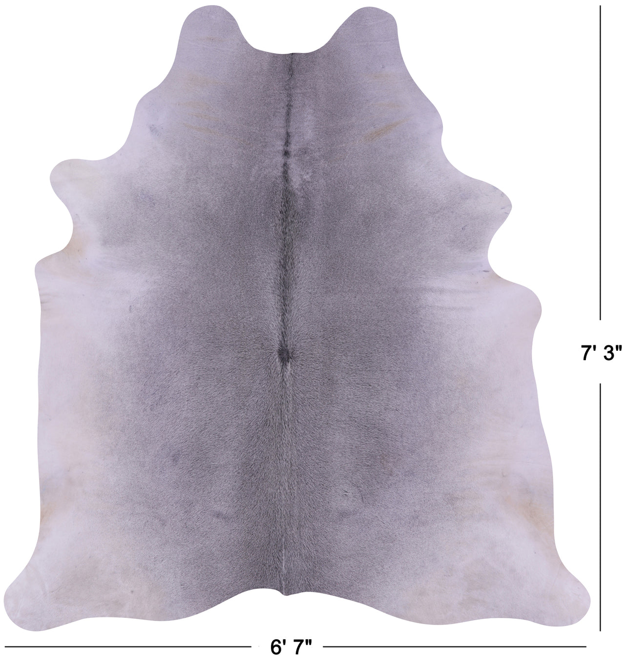 Grey Natural Cowhide Rug - X-Large 7' 3"H x 6' 7"W