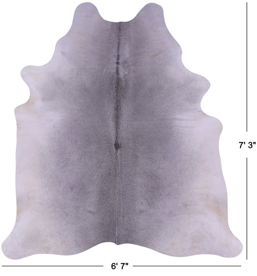 Grey Natural Cowhide Rug - X-Large 7' 3