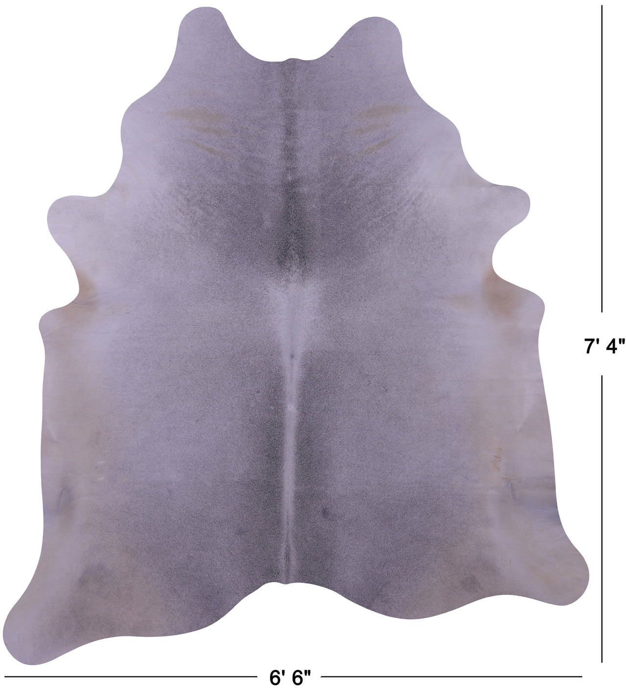 Grey Natural Cowhide Rug - X-Large 7' 4"H x 6' 6"W