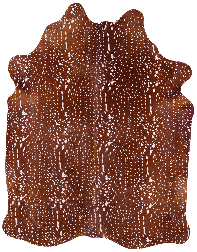 Gazelle Deer Animal Print Natural Cowhide Rug - X-Large 7' 6"H x 5' 9"W