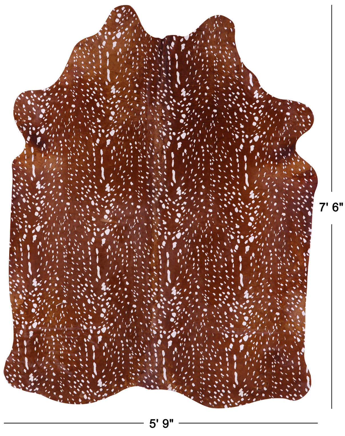 Gazelle Deer Animal Print Natural Cowhide Rug - X-Large 7' 6"H x 5' 9"W