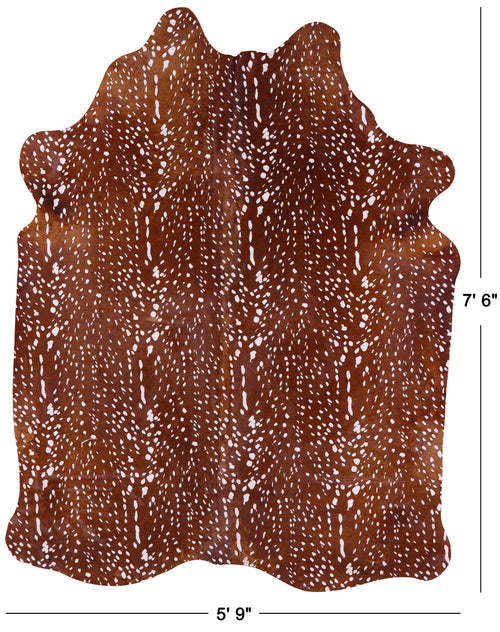 Gazelle Deer Animal Print Natural Cowhide Rug - X-Large 7' 6
