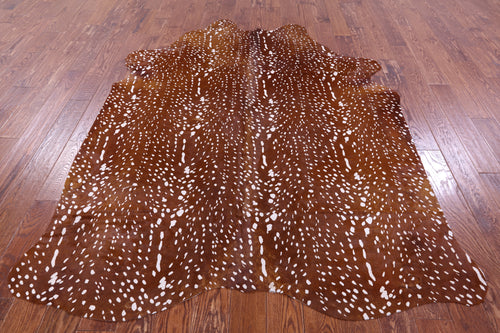 Gazelle Deer Animal Print Natural Cowhide Rug - X-Large 7' 6