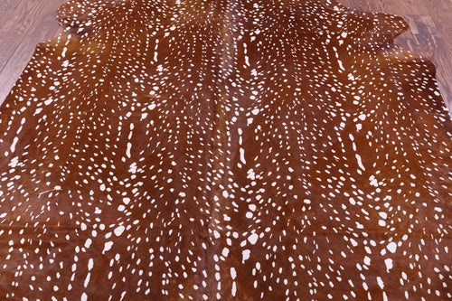 Gazelle Deer Animal Print Natural Cowhide Rug - X-Large 7' 6