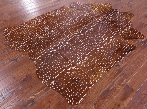 Gazelle Deer Animal Print Natural Cowhide Rug - X-Large 7' 6