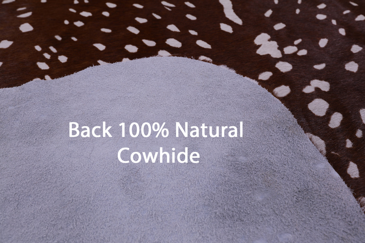 Gazelle Deer Animal Print Natural Cowhide Rug - X-Large 7' 6"H x 5' 9"W