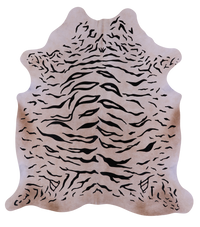 Thumbnail for Tiger Animal Print Natural Cowhide Rug - X-Large 7' 0