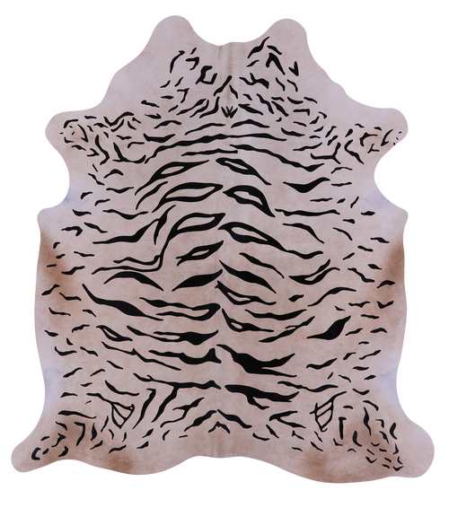 Tiger Animal Print Natural Cowhide Rug - X-Large 7' 0